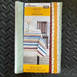 NEW Way to Celebrate Harvest Peva Tablecloth 60x102